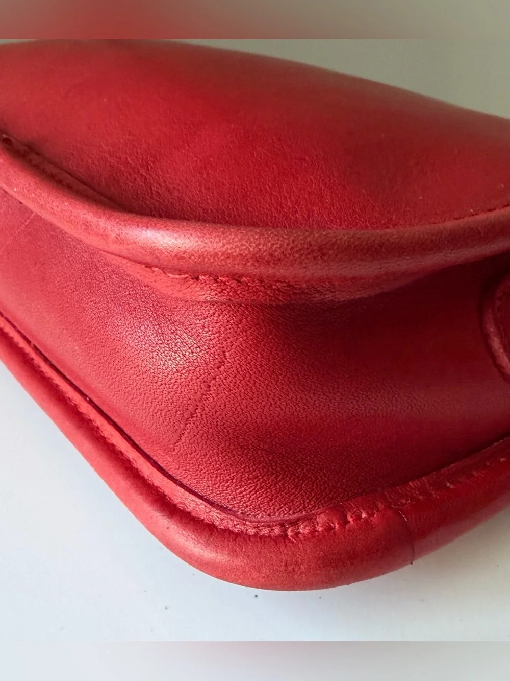 Vintage Coach 9655 Small Zippered Pouch Red NYC USA Crossbody Bag